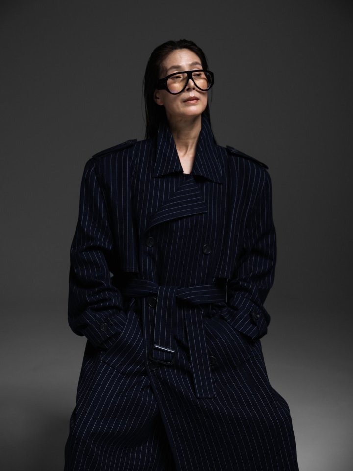 Paper Moon - Korean Women Fashion - #womensfashion - Pin Striped Padded Oversize Trench Coat