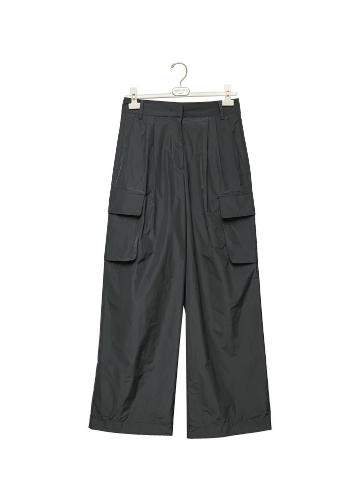Paper Moon - Korean Women Fashion - #womensfashion - Nylon Cargo Wide Slacks - 8