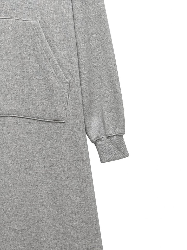 Paper Moon - Korean Women Fashion - #womensfashion - Maxi Length Hoodie Slit Detail Dress - 10