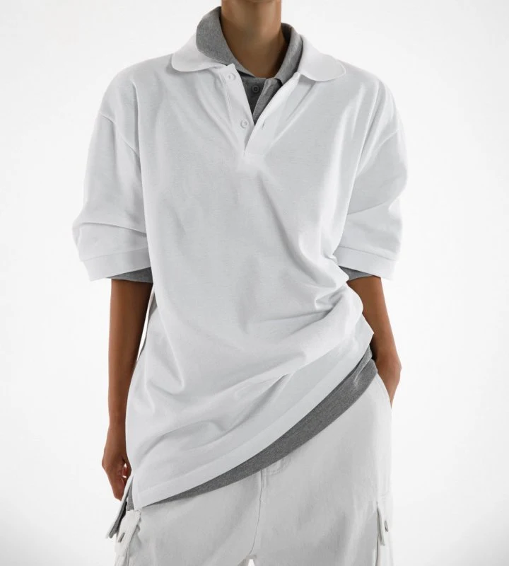 Paper Moon - Korean Women Fashion - #womensfashion - Classic Oversized Two Button PK Collar Polo Tee