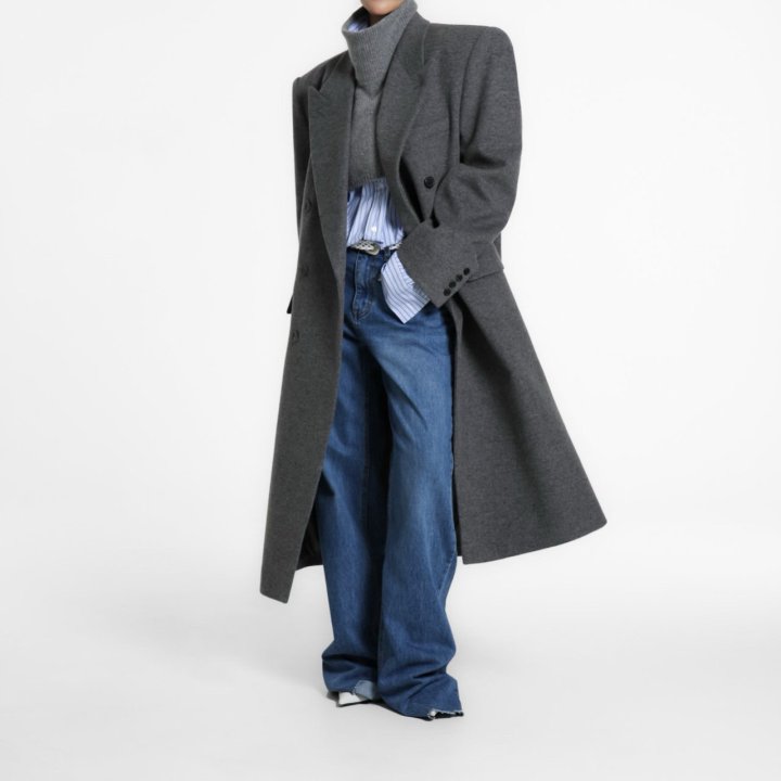 Paper Moon - Korean Women Fashion - #womensfashion - Classic Raw Cut Wide Fit Mid Blue Jeans - 7