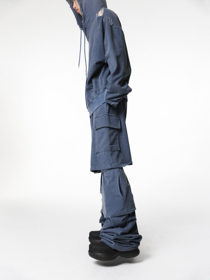 Paper Moon - Korean Women Fashion - #womensfashion - Oversized Pigment Cutted Detail Hoodie - 2