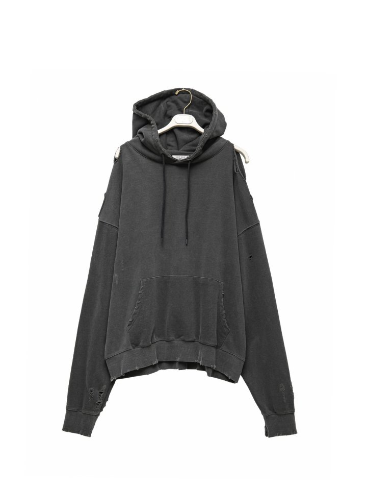 Paper Moon - Korean Women Fashion - #womensfashion - Oversized Pigment Cutted Detail Hoodie - 5