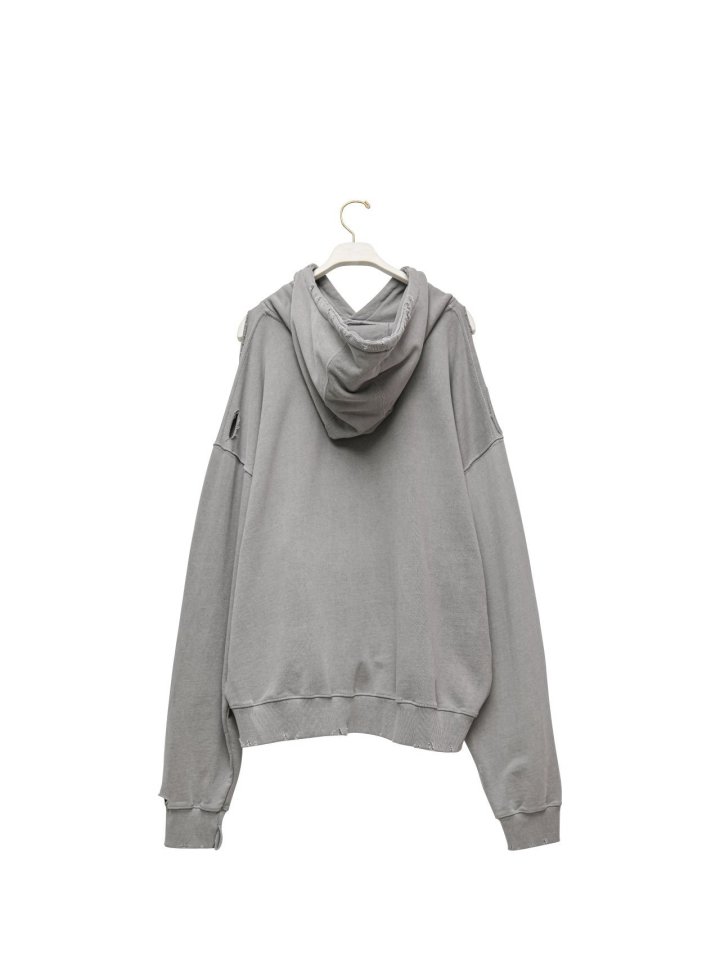 Paper Moon - Korean Women Fashion - #womensfashion - Oversized Pigment Cutted Detail Hoodie - 8