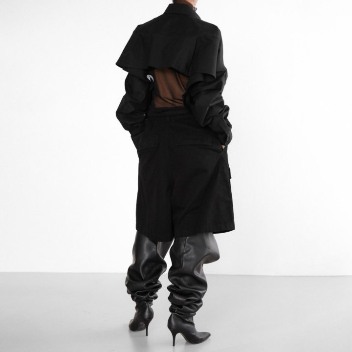 Paper Moon - Korean Women Fashion - #womensfashion - Back Wing Asymmetry Button Down Shirt