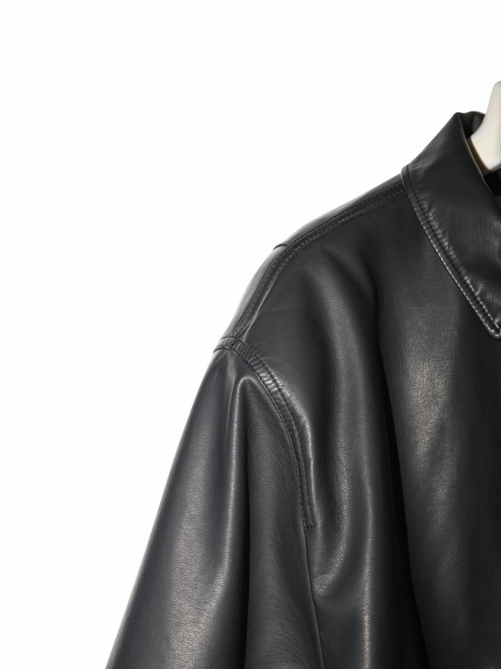 Paper Moon - Korean Women Fashion - #womensfashion - Washed Vegan Shoulder Padded Bomber Jacket - 10