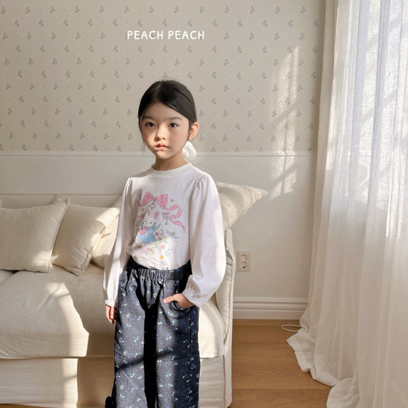 Peach Peach - Korean Children Fashion - #discoveringself - Mochi Flower Denim Pants - 5