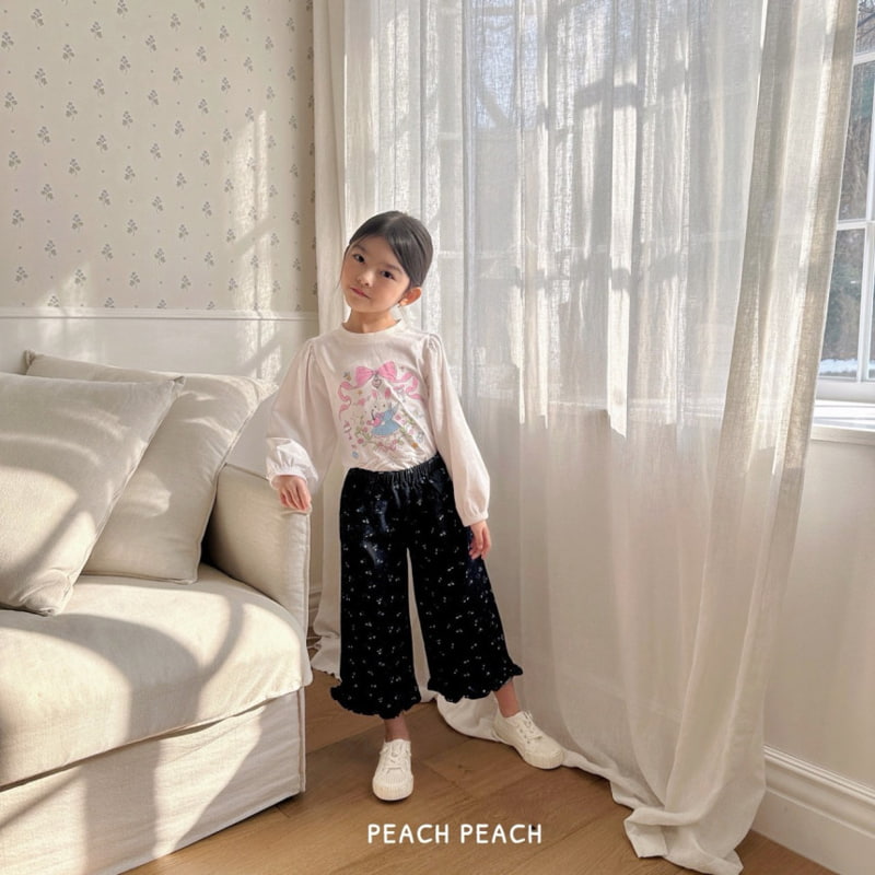 Peach Peach - Korean Children Fashion - #fashionkids - Mochi Flower Denim Pants - 6