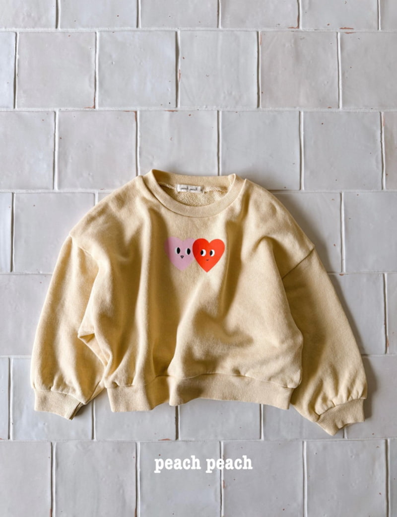 Peach Peach - Korean Children Fashion - #kidsshorts - Heart Sweatshirts - 8