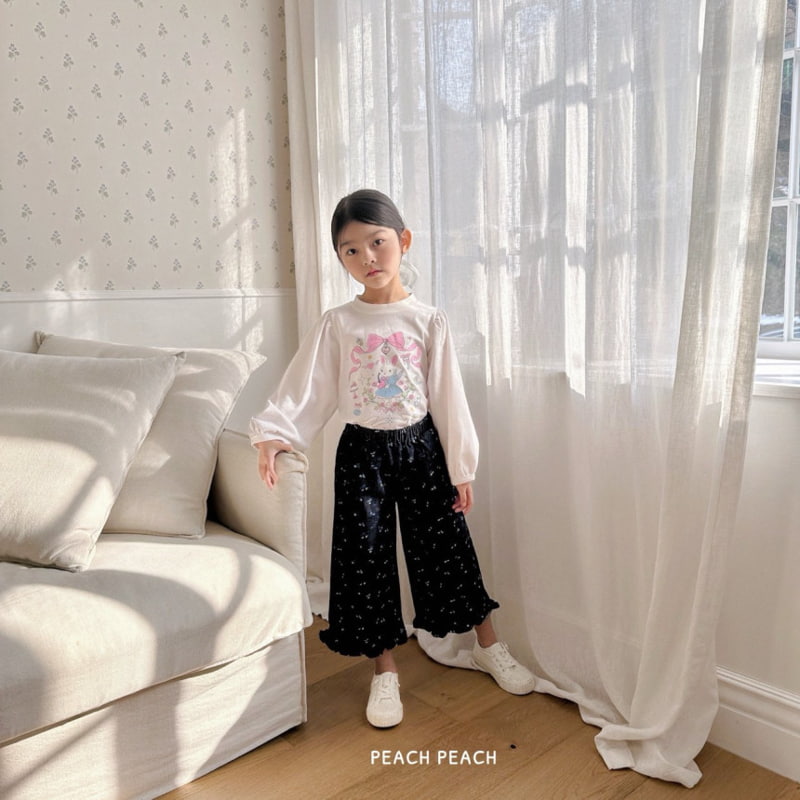 Peach Peach - Korean Children Fashion - #kidsshorts - Mochi Flower Denim Pants - 7