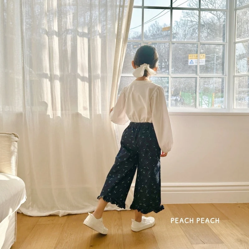 Peach Peach - Korean Children Fashion - #kidsstore - Mochi Flower Denim Pants - 8