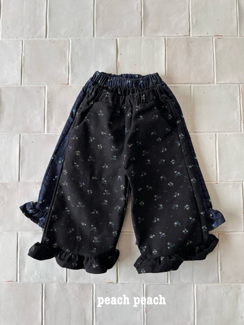 Peach Peach - Korean Children Fashion - #littlefashionista - Mochi Flower Denim Pants - 11