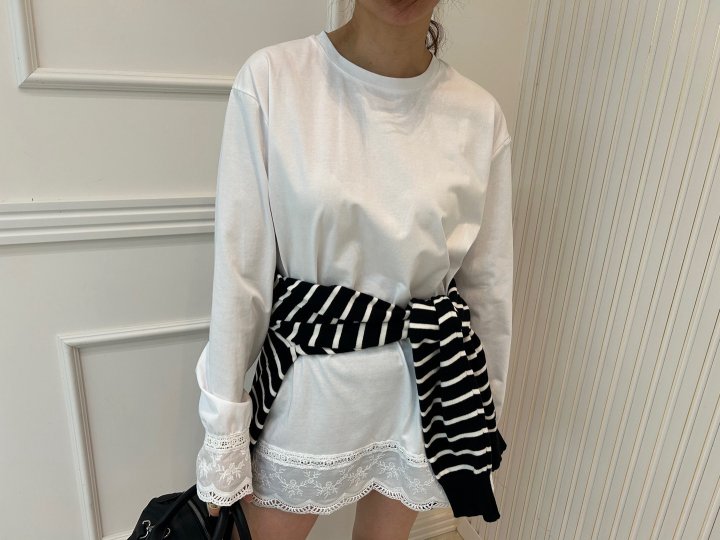 Pearls room - Korean Women Fashion - #womensfashion - Lace Tee - 4