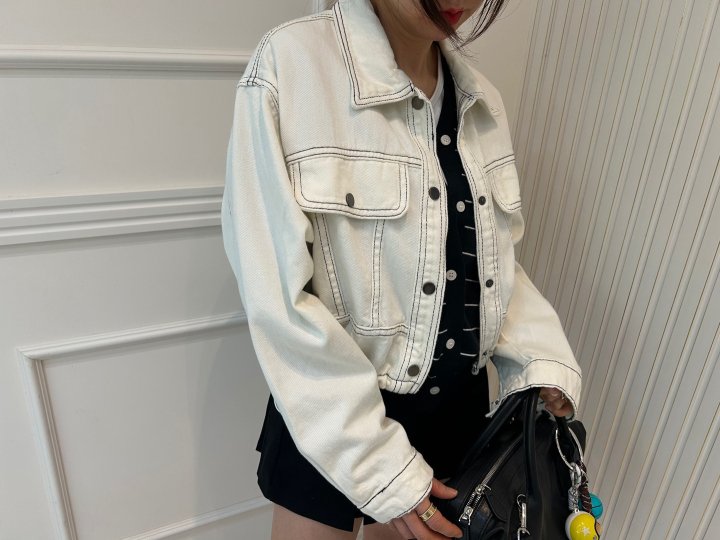 Pearls room - Korean Women Fashion - #womensfashion - Stitch Jacket - 4