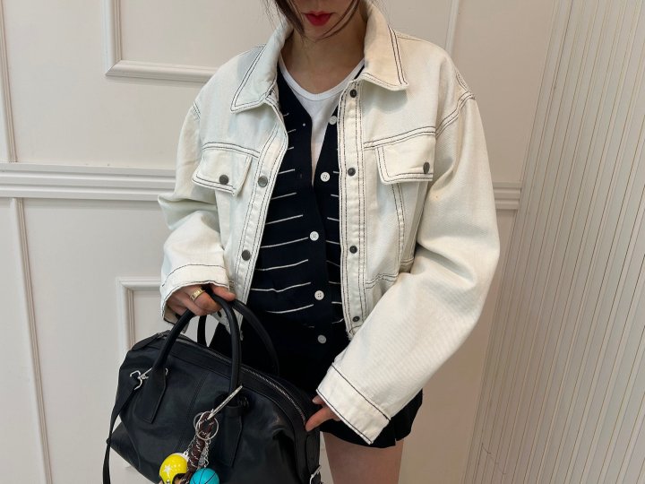 Pearls room - Korean Women Fashion - #momslook - Stitch Jacket - 6