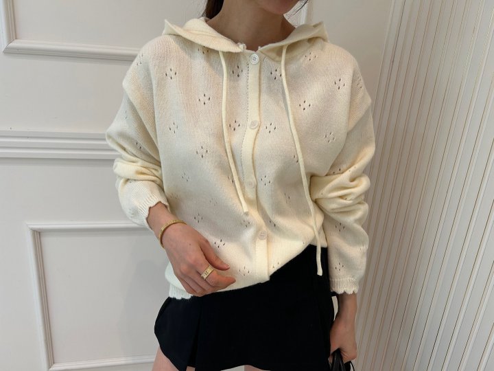 Pearls room - Korean Women Fashion - #momslook - Hood Cardigan - 2