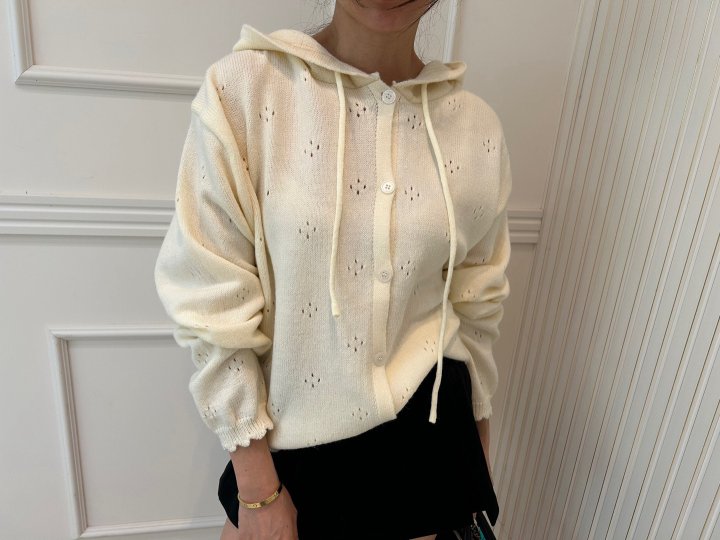 Pearls room - Korean Women Fashion - #momslook - Hood Cardigan - 6