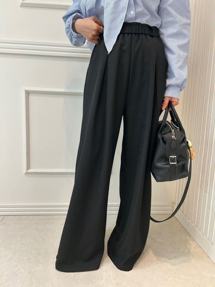Pearls room - Korean Women Fashion - #momslook - Pintuck Pants