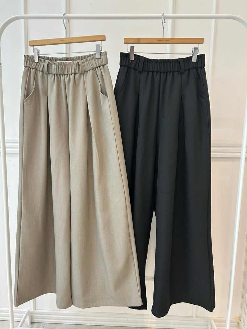 Pearls room - Korean Women Fashion - #momslook - Pintuck Pants - 11