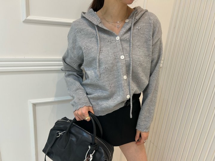 Pearls room - Korean Women Fashion - #momslook - Hood Cardigan - 2