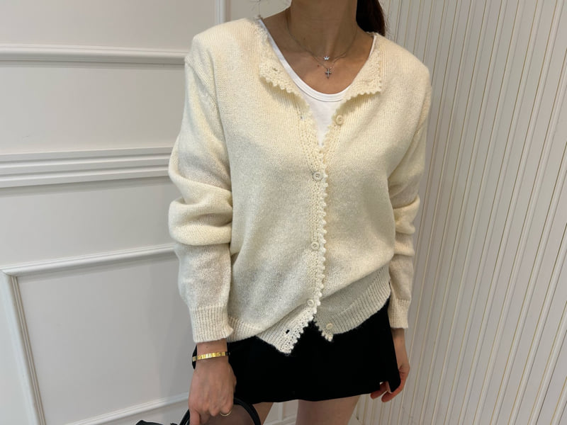 Pearls room - Korean Women Fashion - #momslook - Wave Cardigan