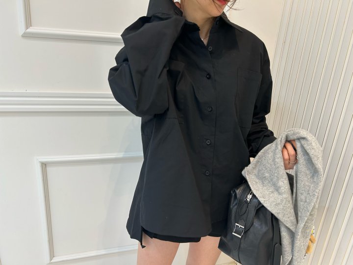 Pearls room - Korean Women Fashion - #momslook - Slit Shirt - 4
