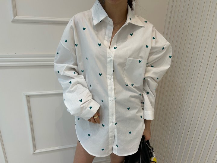 Pearls room - Korean Women Fashion - #pursuepretty - Heart Shirt - 8