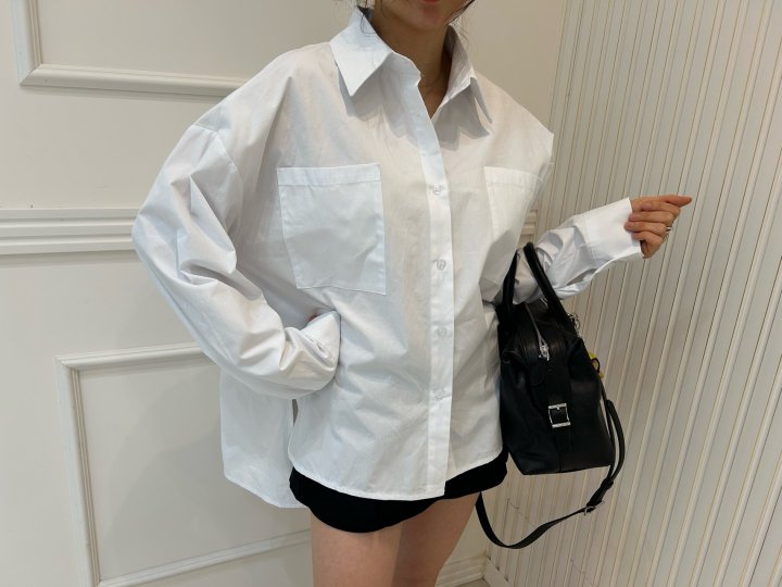 Pearls room - Korean Women Fashion - #restrostyle - Slit Shirt - 10