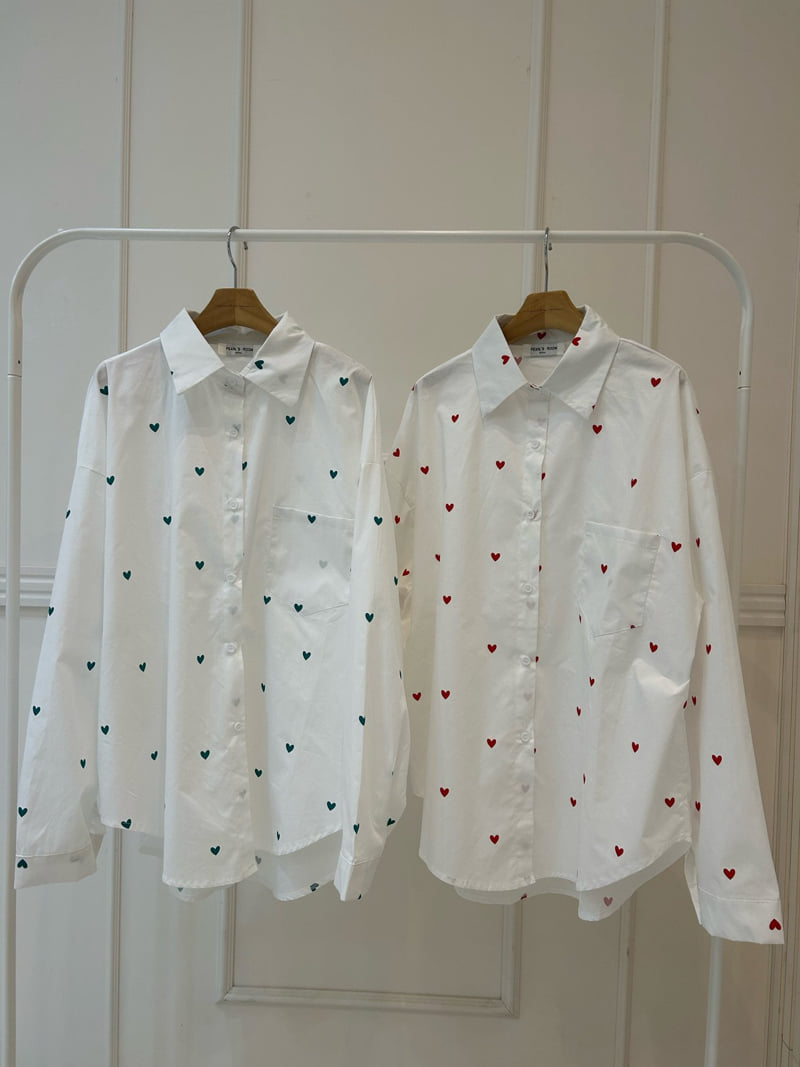 Pearls room - Korean Women Fashion - #shopsmall - Heart Shirt - 11