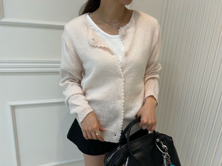 Pearls room - Korean Women Fashion - #vintageinspired - Wave Cardigan - 9