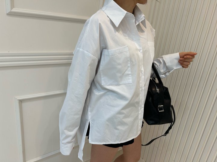 Pearls room - Korean Women Fashion - #vintagekidsstyle - Slit Shirt - 8