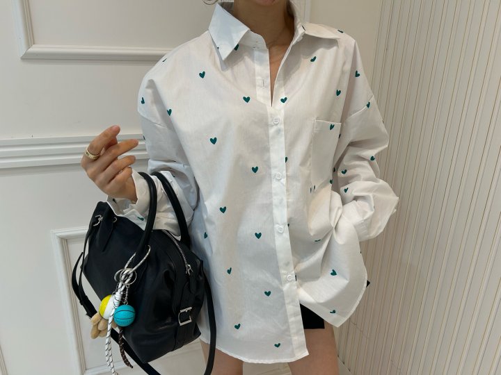 Pearls room - Korean Women Fashion - #vintagekidsstyle - Heart Shirt - 7
