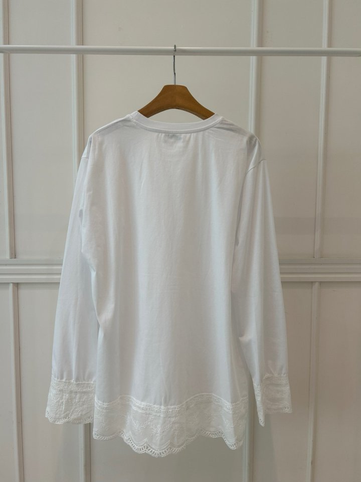 Pearls room - Korean Women Fashion - #womensfashion - Lace Tee - 7