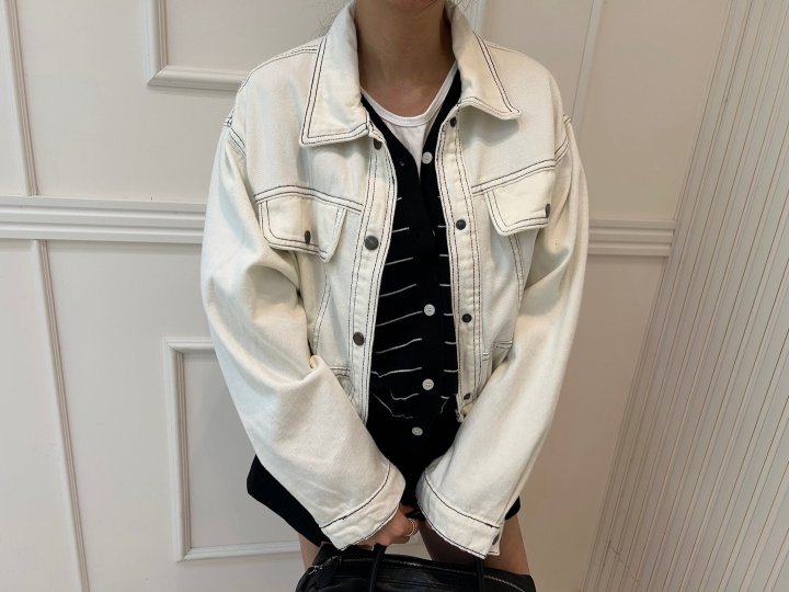 Pearls room - Korean Women Fashion - #womensfashion - Stitch Jacket