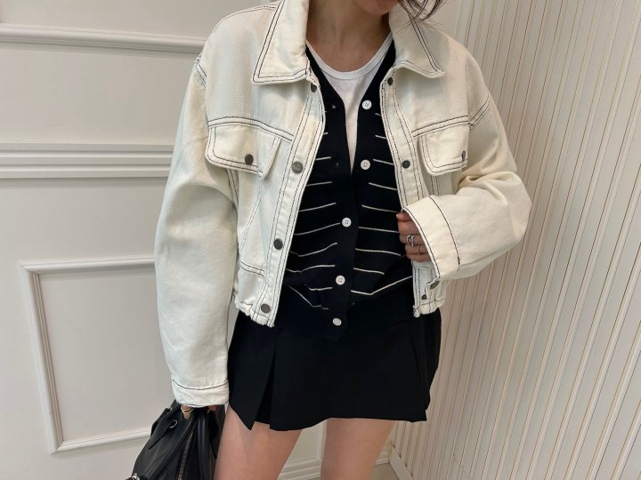 Pearls room - Korean Women Fashion - #womensfashion - Stitch Jacket - 7