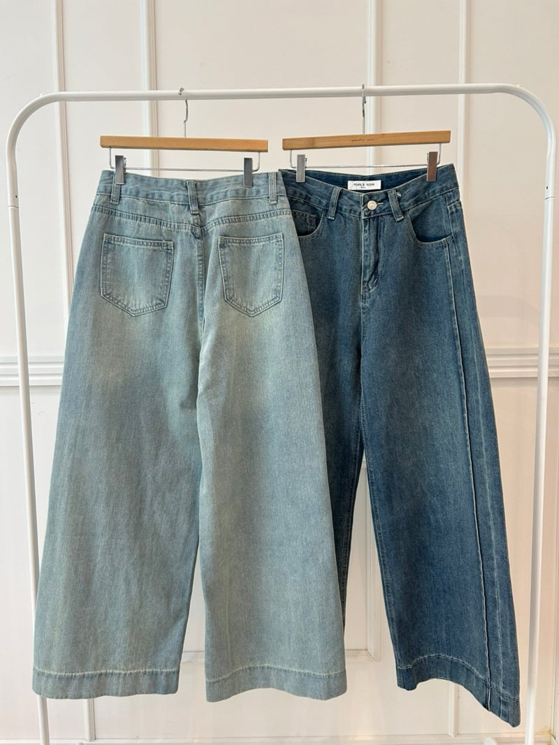 Pearls room - Korean Women Fashion - #womensfashion - Slit Denim Pants - 12
