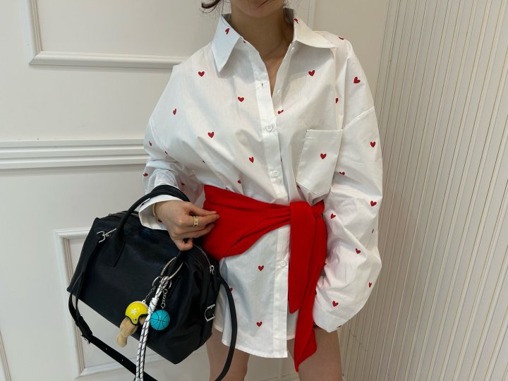 Pearls room - Korean Women Fashion - #womensfashion - Heart Shirt