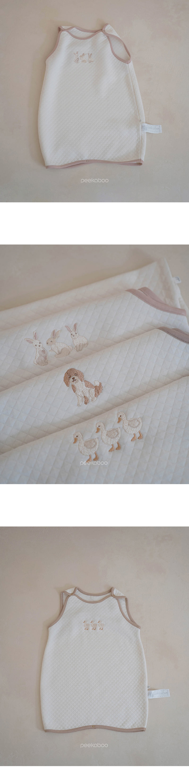 Peekaboo - Korean Baby Fashion - #babyclothing - Bamboo Quilted Character Sleeping Vest - 3
