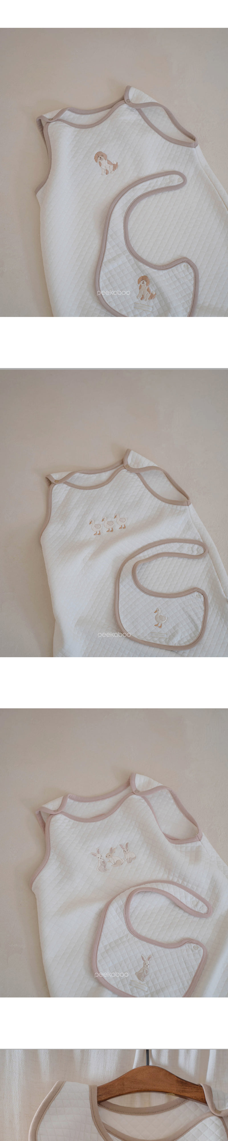 Peekaboo - Korean Baby Fashion - #babyfashion - Bamboo Quilted Character Bib - 5