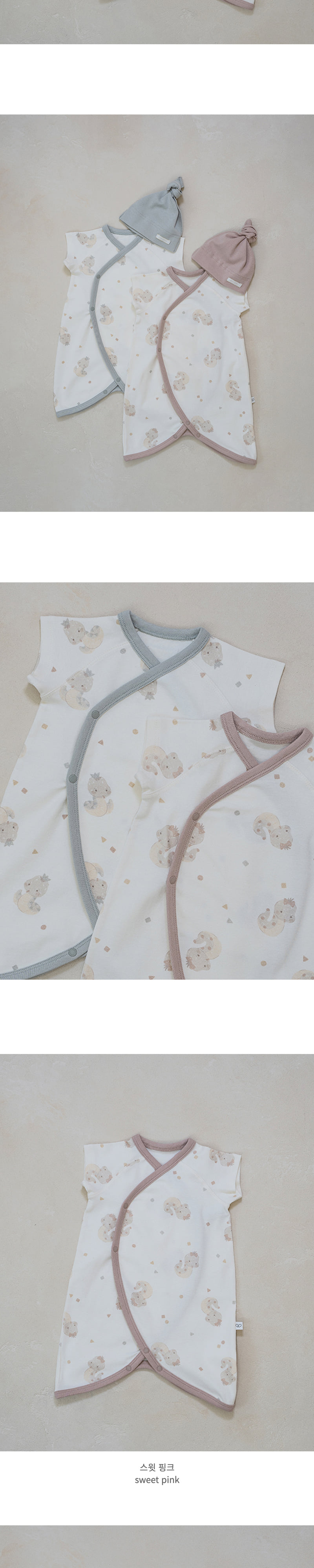 Peekaboo - Korean Baby Fashion - #babygirlfashion - Nernar Newborn Short Sleeve Body Set - 2