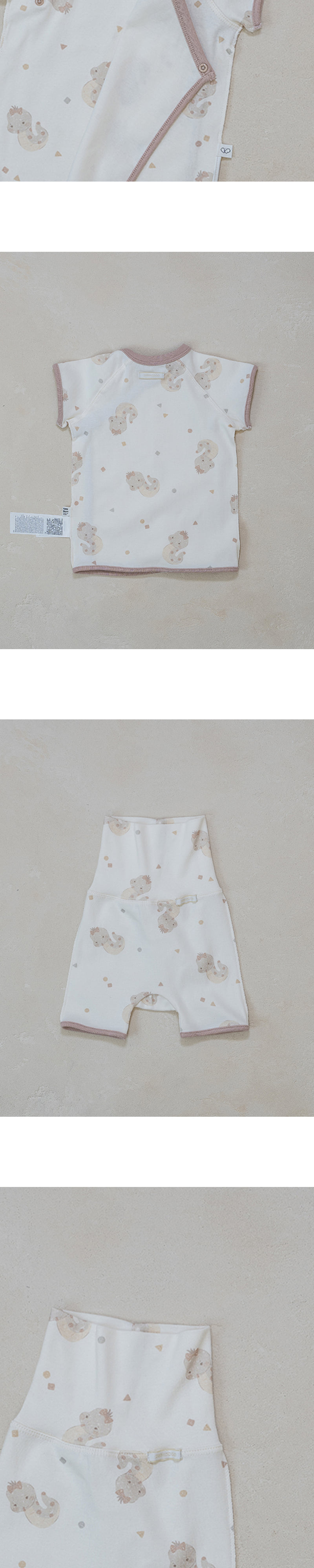 Peekaboo - Korean Baby Fashion - #babyoninstagram - Nernar Newborn Short Sleeve Top Bottom Set - 4