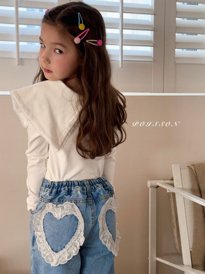 Poisson - Korean Children Fashion - #fashionkids - Heart Pocket Denim Pants - 12