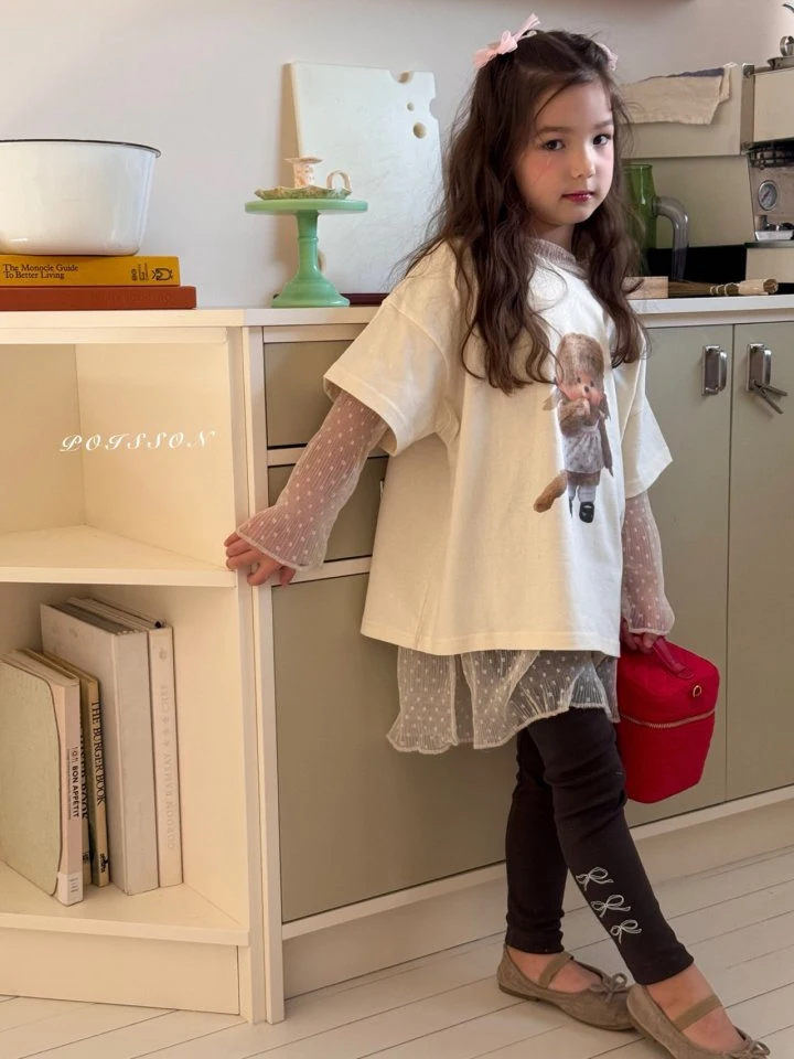 Poisson - Korean Children Fashion - #kidsshorts - Ribbon Leggings