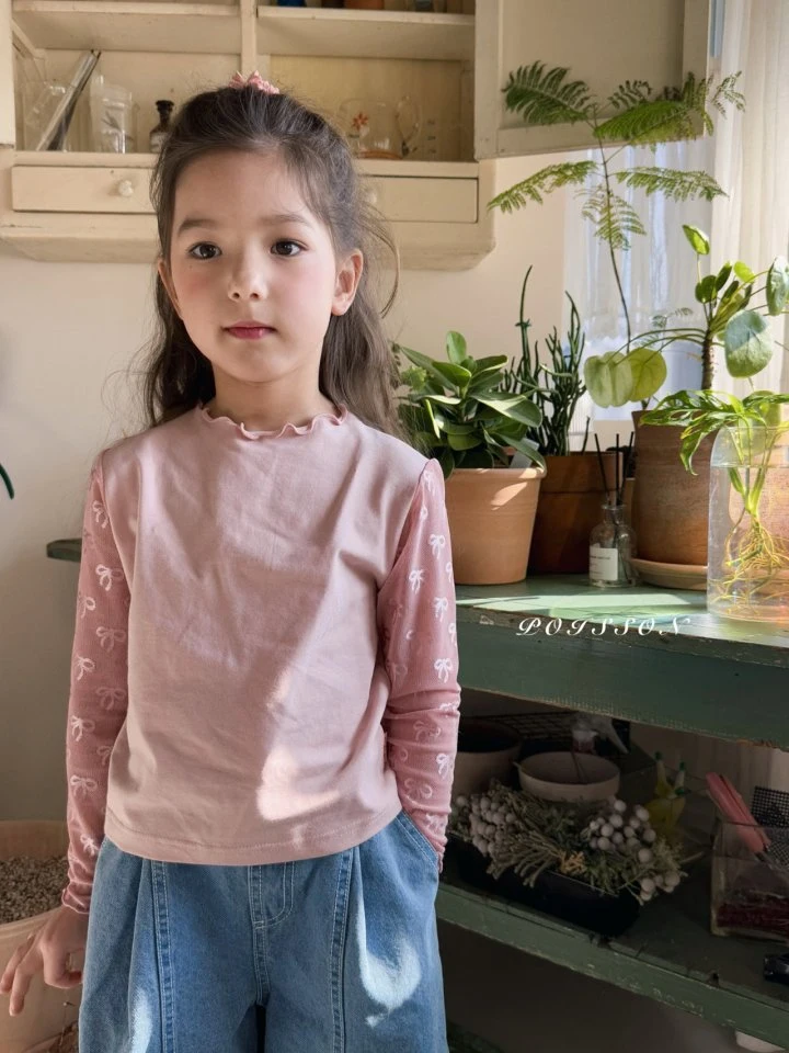 Poisson - Korean Children Fashion - #kidsshorts - Bow Lace Tee - 11