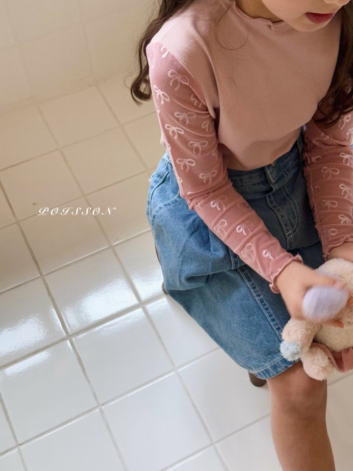 Poisson - Korean Children Fashion - #kidsstore - Bow Lace Tee - 12