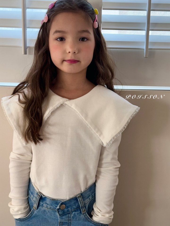 Poisson - Korean Children Fashion - #minifashionista - Hailey Collar Tee - 5