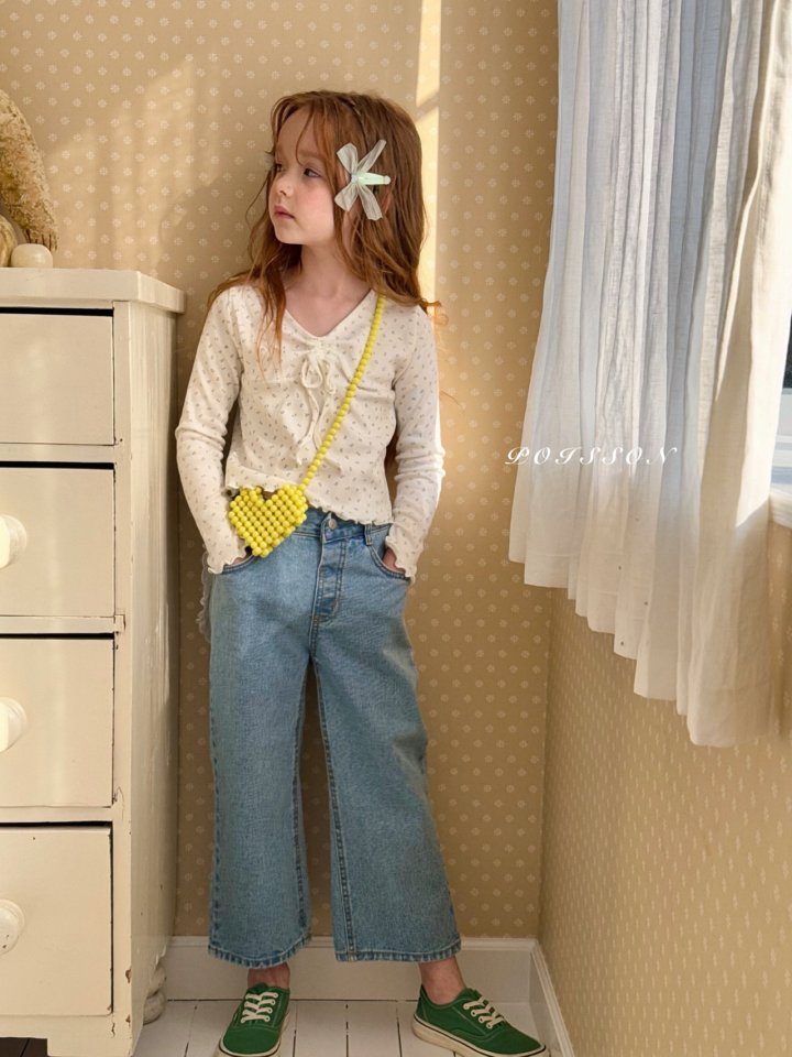 Poisson - Korean Children Fashion - #minifashionista - Heart Pocket Denim Pants - 4