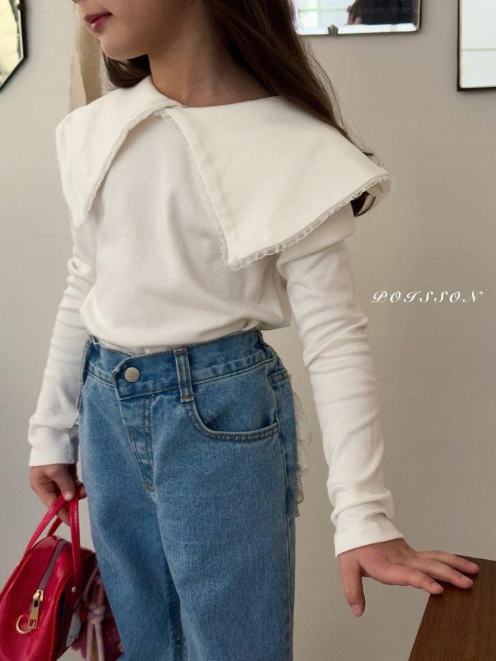 Poisson - Korean Children Fashion - #toddlerclothing - Hailey Collar Tee - 8