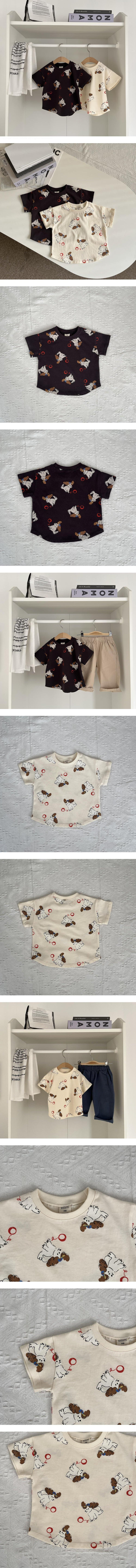 Pom - Korean Children Fashion - #minifashionista - Puppy Short-sleeved Tee