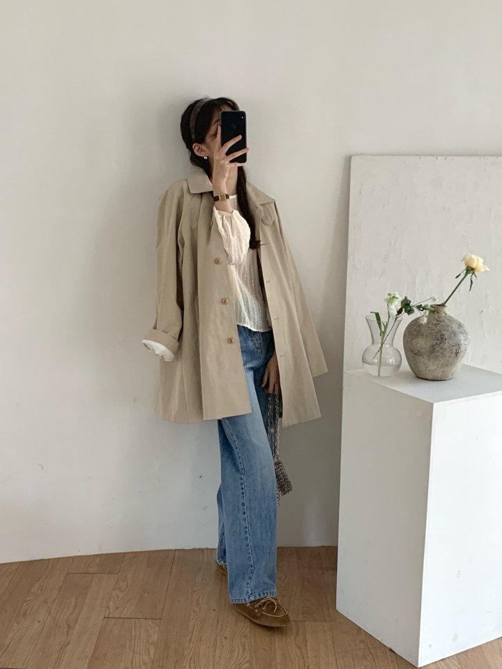 Pomelo - Korean Women Fashion - #momslook - Military Half Trench Coat - 6